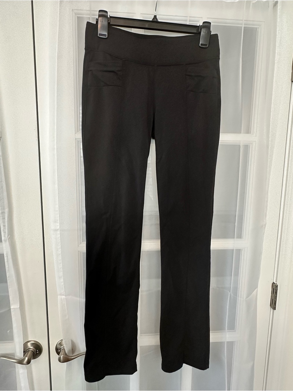 Athleta Black Bootcut Yoga Pants Pocket Supplex Small 32” Inseam